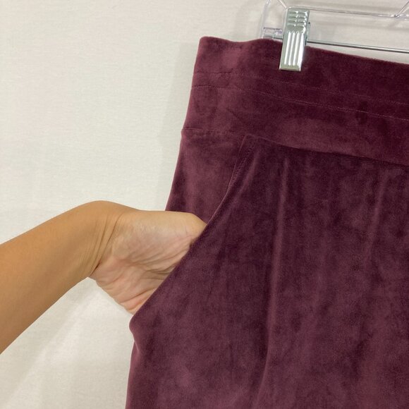 New Victoria's Secret size XL Velour Jogger Pants in Burgundy Slouchy Comfy - Picture 5 of 10